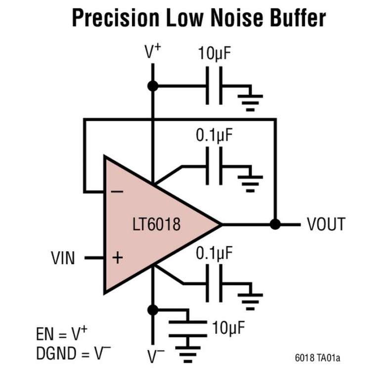 Amplificateur op�rationnel 36V, de pr�cision, tr�s faible niveau de bruit 30nVcr�te-�-cr�te, de 0,1Hz � 10Hz