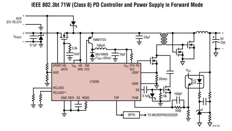 Contr�leur pour composant aliment� (PD), au standard IEEE 802.3bt, ouvrant le chemin vers une puissance plus �lev�e