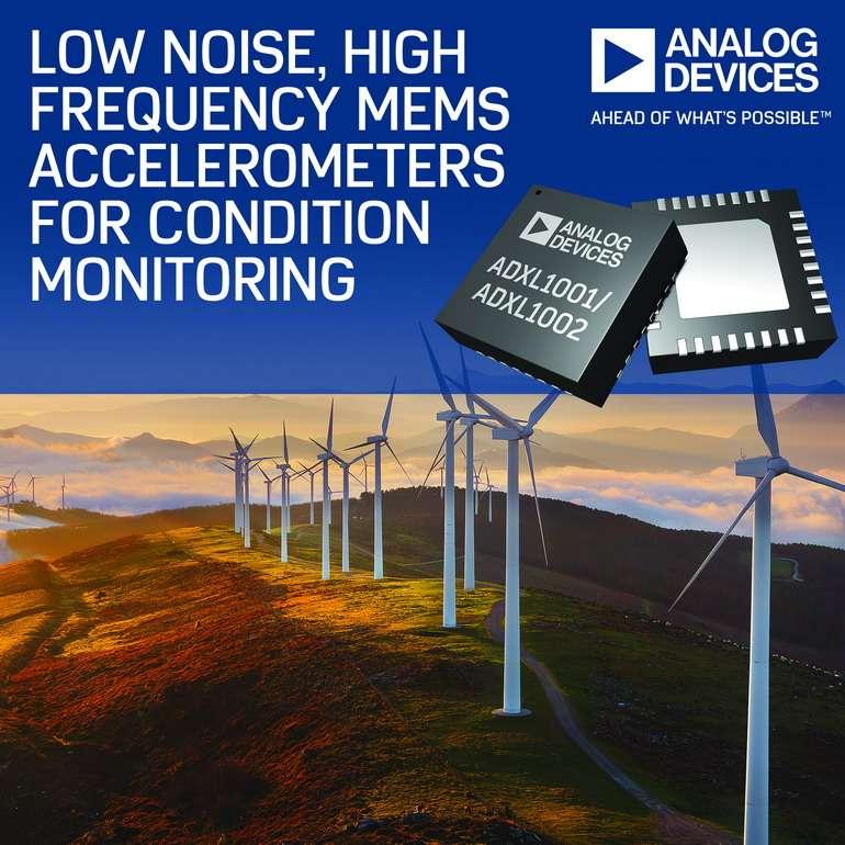 Les nouveaux acc�l�rom�tres MEMS d�Analog Devices affichent un niveau de bruit exceptionnel pour les applications de surveillance de l��tat des machines industrielles