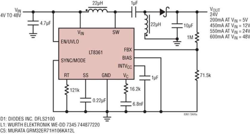 Convertisseur Boost / SEPIC / Inverseur, 2MHz, avec transistor de puissance 100V, 2A et IQ = 9�A